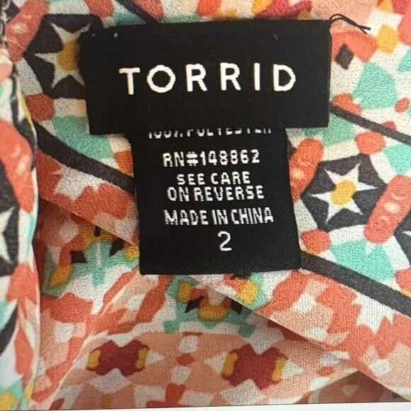 TORRID Women's  Spaghetti Strap Criss Cross (back) Layered Multicolor Tank Sz‎ 2 - Picture 4 of 5
